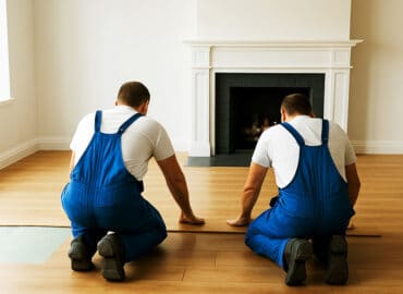 Salon zeminine laminant parke döşeyen usta