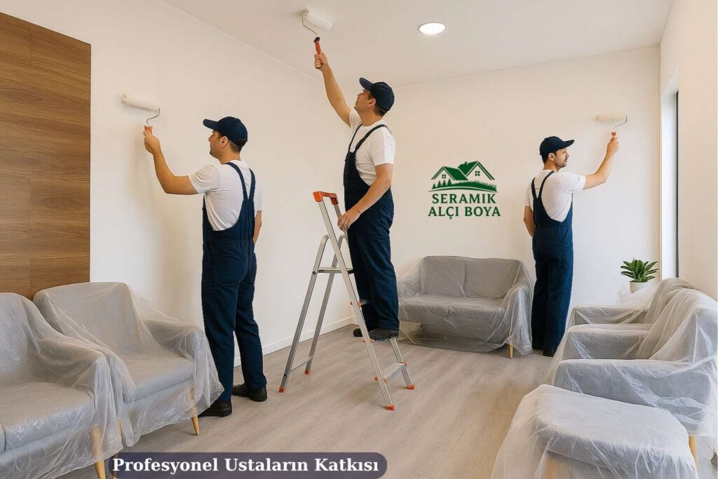 Antalya Kalkan Ev Boyama 2024 3 Antalya Kalkan Ev Boyama Avantajları profesyonel ekip tarafından yapılan ev boyama uygulamasıyla modern salonun yenilenmiş estetik görünümü