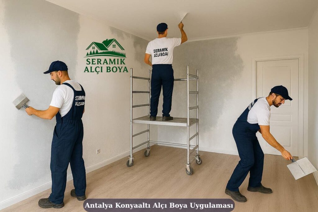 Antalya Konyaaltı Alçı Boya Uygulaması 2025 3 Antalya Konyaaltı Alçı Boya Uygulamasımodern dairede profesyonel ustaların titizlikle yaptığı alçı boya uygulaması