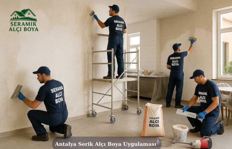 Antalya Serik Alçı Boya Uygulaması 2025 8 Antalya Serik Alçı Boya Uygulaması ekibinin restoran iç mekânında gerçekleştirdiği profesyonel alçı boya uygulaması