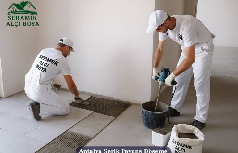 Antalya Serik Fayans Döşeme 2024 2 Antalya Serik Fayans Döşeme Seramik Alçı Boya ekibi, Serik’te modern bir dairenin fayans döşemesi çalışmalarını profesyonel işçilikle gerçekleştirdi.