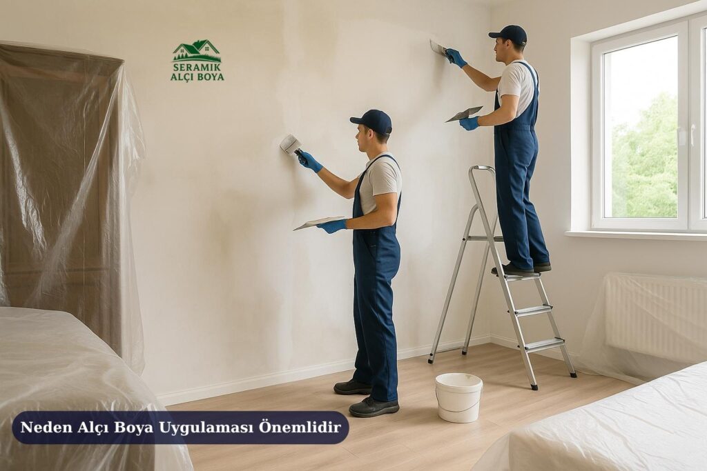 Antalya Finike Alçı Boya Uygulaması 2025 3 Profesyonel ustalar tarafından ev içi alçı boya uygulaması yapılarak duvarların pürüzsüz ve estetik hale getirilmesi